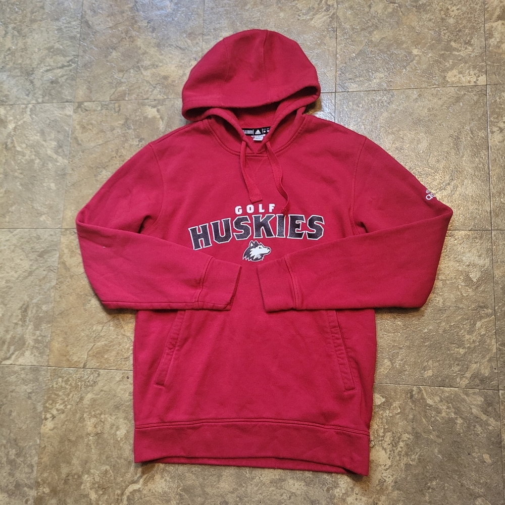 Adidas NIU Huskies Hoodie Sweatshirt Mens Medium M Red Long Sleeve Pullover NCAA